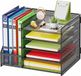 Shenzhen Haorui Industrial Technology Co., Ltd. Organiseur de bureau avec porte-classeur et bac à courrier à 5 niveaux - Accessoires de bureau peu encombrants pour la maison et le bureau