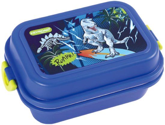 Keyroad Lunchbox kinderlunchbox met vakken/voor kleuterschool, school/vesperbox snackbox broodtrommel licht voor jongens en meisjes/thema: DINO