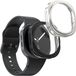 kwmobile 2x smartwatch hoes geschikt voor Samsung Galaxy Watch 8 (44mm) hoesje - Siliconen sporthorloge cover - Activity tracker case in zwart / zilver