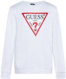 Guess Junior Sweatshirt Wit Katoen Fleece Ronde Hals Lange Mouw Logo Regular Fit Casual Mannen 16 Jaar