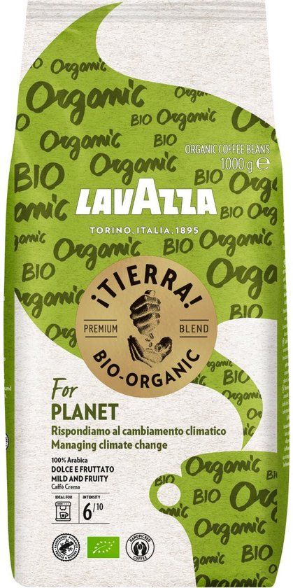 Lavazza Tierra for Planet Koffiebonen - Biologische 100% Arabica Koffie Bonen - Intensiteit 6/10 - 1 kg
