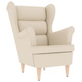 VidaXL Fauteuil Wit Linnen 74x84x100 cm
