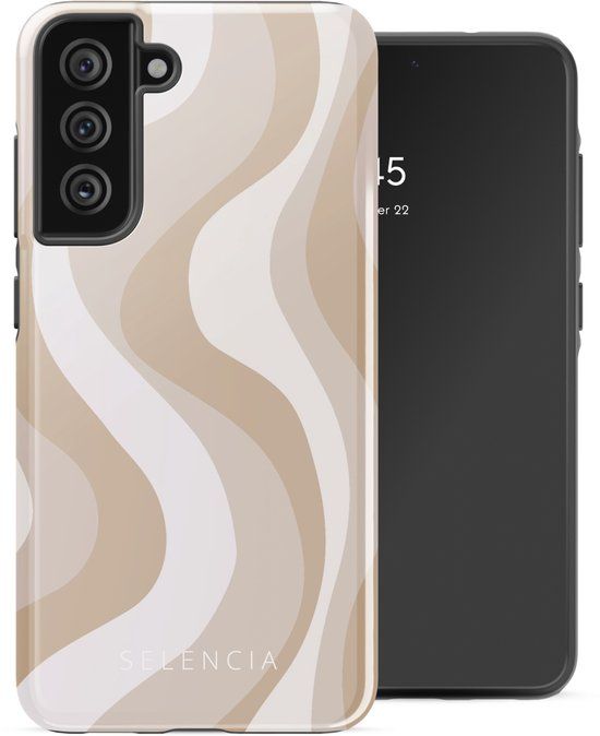 Selencia Hoesje - Geschikt voor Samsung Galaxy S21 FE - Backcover - Desert Waves Beige
