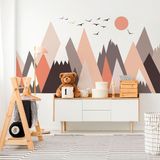 Ambiance Sticker Stickers met Scandinavische bergen voor kinderen, Fransika, 70 x 105 cm