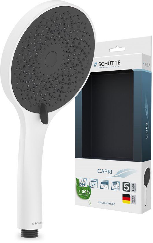 Schütte CAPRI Handdouche - Rond - Mat Wit/Antraciet