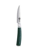 Richardson Sheffield Midori Damast-keukenmes, 3,5 inch, professioneel damastmes, extreem scherp & snijvast, fruitmes, schilmesje, AUS-10 Damascus staal, Micarta, zilver/groen