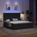 Maison Exclusive - Lit plateforme avec matelas & LEDs Noir 200x200 cm Tissu