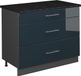 Vicco Keukenonderkast Fame-Line, Donkerblauw hoogglans/Antraciet, 100 cm