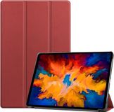 Lunso 3-Vouw sleepcover hoes - Geschikt voor Lenovo Tab P11 Pro - Bordeaux Rood