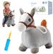 StarTech Springpaard voor peuters - Opblaasbaar rijpaard - Bekleed met pluche - Geschikt voor binnen en buiten - Handmatig bediend - Geschikt voor kinderen van 0-3 jaar - Donkergrijs