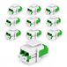 1aTTack.de 10x glasvezel keystone-connectoren OS1 / OS2 (APC) LC duplex female naar LC duplex female singlemode groen