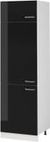 Vicco Hoge kast R-Line, Zwart hoogglans/Wit, 60 cm