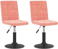 vidaXL Eetkamerstoelen draaibaar 2 stuks fluweel roze