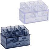 Touch of Beauty Make Up Organizer - Opbergdoos met Vakjes - Cosmetica, Skincare en Nagellak Organizer Bakjes - 13.5x13x16 cm - Willekeurige Zending Zwart of Wit