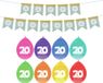 Haza Verjaardag 20 jaar geworden versiering - 16x thema ballonnen/1x Happy Birthday slinger 300 cm