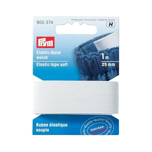 Prym Prym Wit (25mm) Zacht Elastiek Band - 1x1m