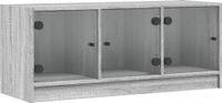 vidaXL Tv-meubel met glazen deuren 102x37x42 cm grijs sonoma eiken