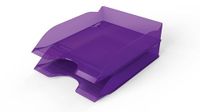 Durable Briefbakje BASIC A4, paars doorschijnend, opbergvakken stapelbaar, 6 stuks