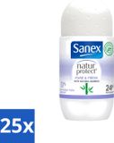 Sanex 25 x Natur Protect Déodorant Roller - Puur & Fris - Met Natuurlijke Bamboo - 50 ml - Lot économique