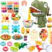 Dinosaure pâte à modeler 42 pièces avec machine à pâtes, 5 moules d'œufs de dinosaures, 12 couleurs de pâte à modeler et outils de pâte à modeler