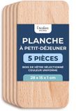 Creative Home set de 5 planches à petit-déjeuner en bois, 28 x 15 cm