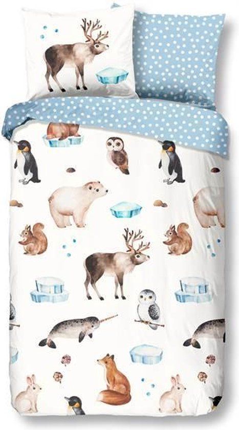 Good Morning Kinderdekbedovertrek Winterse Dieren - Flanel - 140x200/220 cm