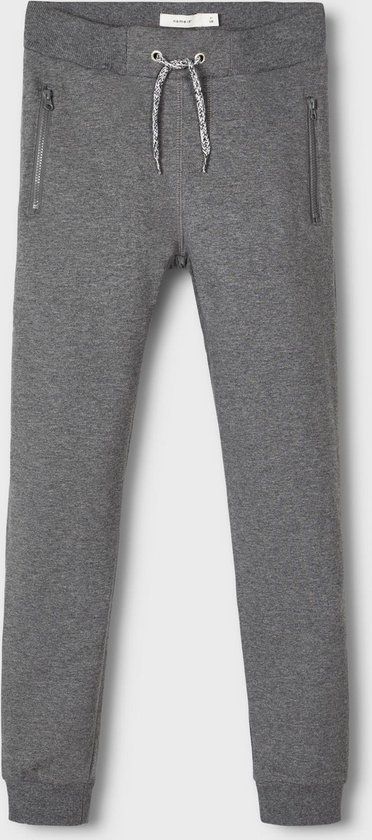NAME IT NKMHONK Jongens Broek - Dark Grey Melange - Maat 128