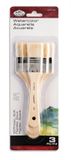 Royal & Langnickel Camel Hair Flat Brush Set (Extra Soft) - 3 Pack