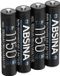 Absina Oplaadbare AAA batterij (potlood) NiMH 1.2 V 4 stuk(s)