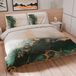 PETTI Artigiani Italiani - Dekbedovertrek voor Frans bed 200 x 200 cm, dekbedovertrek microvezel met digitale print + 1 kussensloop 50 x 80 cm - Made in Italy - smaragd