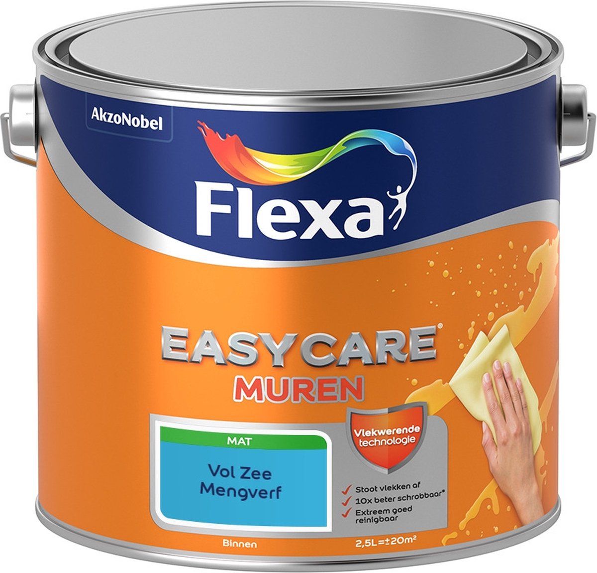 FLEXA Easycare Muurverf - Mat - Vol Zee - 2,5 liter