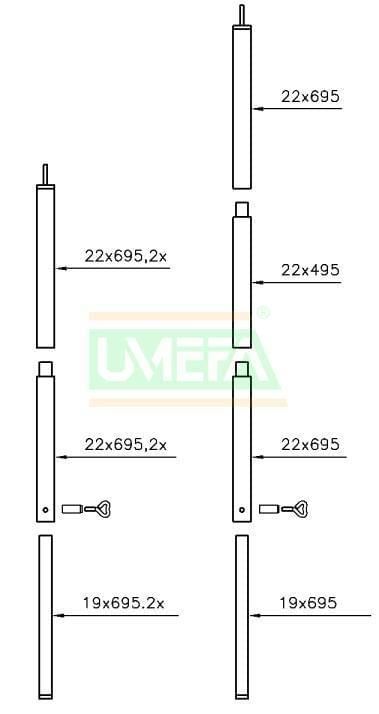 Campking luifelstokkenset sunsation aluminium 22 mm