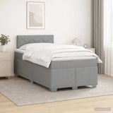 vidaXL Boxspringbed met matras Lichtgrijs 120 x 200 cm Stof