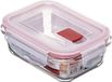 Tatay Récipient alimentaire, verre, hermétique, 0,37 l de capacité, couvercle à clip, sans BPA, compatible micro-ondes, four, congélateur et lave-vaisselle, rouge, dimensions 11,2 x 15,2 x 5,7 cm