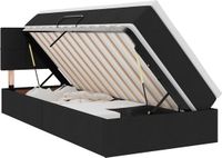 vidaXL LED opbergbed met matras Zwart 100 x 200 cm Stof