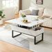 [en.casa] Salontafel Rauli marmerlook wit en zwart 100x50x47 cm