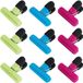 EUROTECHMART S.R.L. 9 stuks Clips pour sacs alimentaires - Clips de cuisine pour sceller les aliments - Clips en plastique réutilisables - Rose+bleu+vert - 7,5 * 6,5 cm