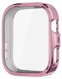Wigento Huawei Beschermhoes van TPU, volledig deksel, elektroplated, voor de Huawei Watch Fit 4 Pro smartwatch, kleur: roze