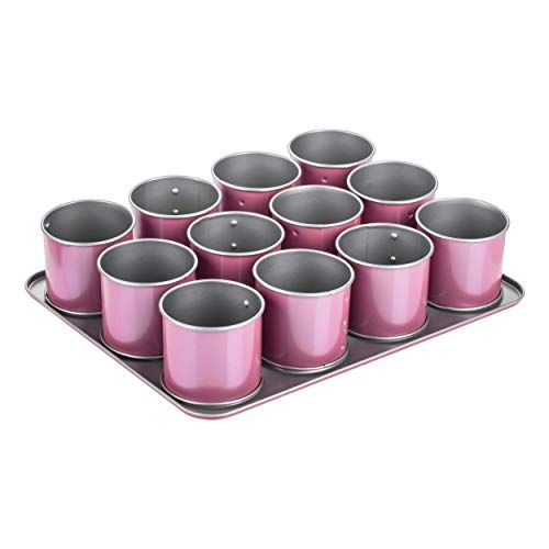 Zenker Creative studio mini-taartjesbakplaat - 12-delig - roze/zilver