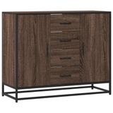 vidaXL Dressoir - 92x35x76 cm - Bewerkt Hout - Bruin Eikenkleurig