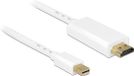 Delock Premium Mini DisplayPort 1.1a naar HDMI 1.3 kabel (Full HD 1080p) / wit - 2 meter