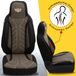 BREMER SITZBEZÜGE Premium Camper stoelhoezen voor LMC Innovan / Active PLKT212 in Zwart/Bruin (2 losse stoelen)