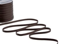 Furlanis - Dubbel satijnen lint, Italiaanse stof - cacao, 6 mm x 25 m