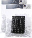 Merkloos / Sans marque Feeric Christmas Sneeuwballen decoratie gordijn - 2x stuks - 90 x 200 cm - wit