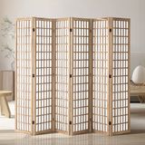 VEVOR Roomdivider Japans 6-Delig Kamerscheidingsscherm Houten Privacyscherm