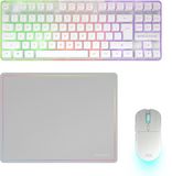 Mars Gaming MCPWTKLWUS Toetsenbord Inclusief Muis Gamen RF Draadloos + USB QWERTY US International Wit