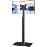 Universele tv-standaard monitor met houder 100 graden draaibaar in hoogte verstelbaar en kantelfunctie voor 19 tot 43 inch LCD, LED OLED-tv's, ruimtebesparende staande slaapkamer woonkamer hoek, zwart