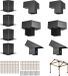 Vevor 12x Paalconnector Paalhoek 92x92mm 3-/4-Weg Beugel Met Voet