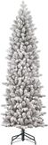 Black Box Trees Harma Slim Kerstboom met Sneeuw en Scharnierconstructie - H185 x Ø63 cm - Groen Frosted