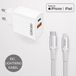 Grixx Oplader Bundel - Geschikt voor Apple - 20W snelladen + Lightning naar USB-C Kabel 2 meter